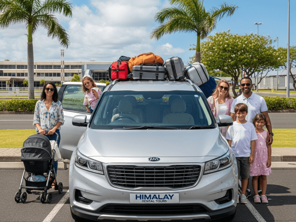 Family rental car for tours in Mauritius