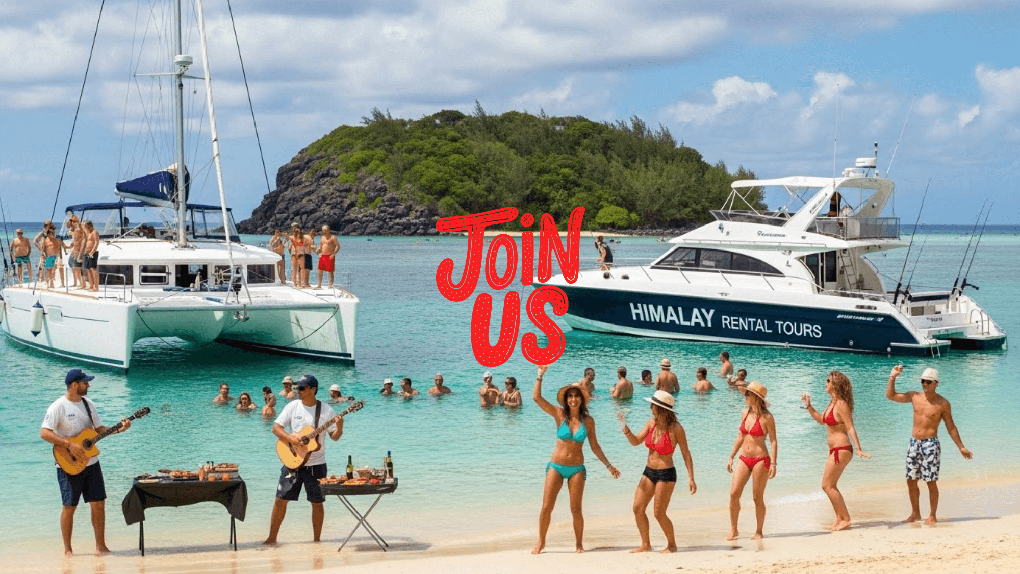 Mauritius lagoon catamaran and boat trips with Himalay Rental Tours